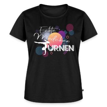 Echte Mädchen Turnen Geschenkidee für Turnerin - Frauen Premium Bio T-Shirt - Schwarz - Vorne - Selfina (174cm)