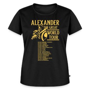 Alexander der Große World Tour Griechenland - Frauen Premium Bio T-Shirt - Schwarz - Vorne - Selfina (174cm)