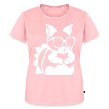 Lustiges Eichhörnchen mit Sonnenbrille Eichhörnchen - Frauen Premium Bio T-Shirt - Rosa - Vorne - AI Model Female 172 dark (172cm)