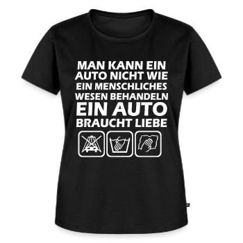 Ein Auto braucht liebe - Frauen Premium Bio T-Shirt - Schwarz - Vorne - Selfina (174cm)
