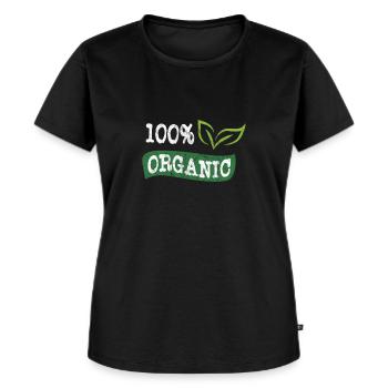 Go 100% bio & bio végétalien végétarien végétalien - T-shirt Premium bio Femme - noir - Devant - Selfina (174cm)