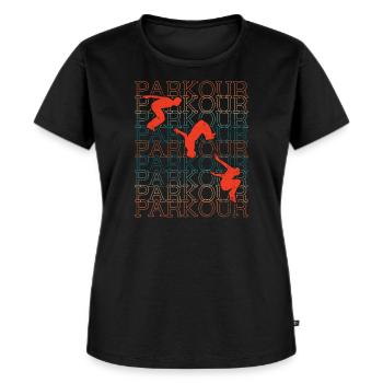 Parkour Freerunning - Frauen Premium Bio T-Shirt - Schwarz - Vorne - Selfina (174cm)