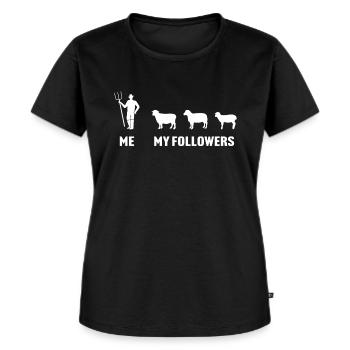 Me and my followers sheep - T-shirt Premium bio Femme - noir - Devant - Selfina (174cm)