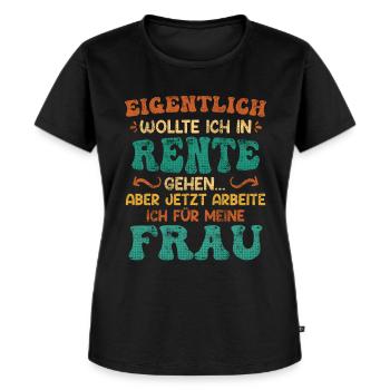 Ich wollte in Rente Männer Renteneintritt - Frauen Premium Bio T-Shirt - Schwarz - Vorne - Selfina (174cm)