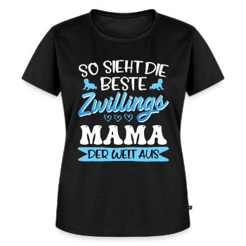 Zwilllinge So sieht die beste Zwillingsmama aus - Frauen Premium Bio T-Shirt - Schwarz - Vorne - Selfina (174cm)