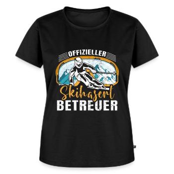 Offizieller Skihaserl Betreuer Skihasen Pisten - Frauen Premium Bio T-Shirt - Schwarz - Vorne - Selfina (174cm)