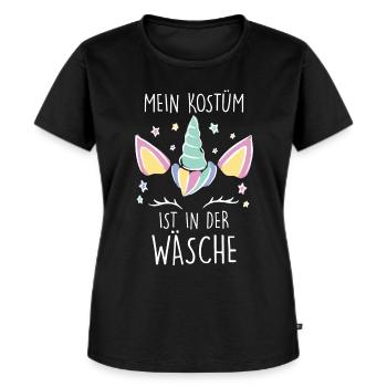Faschingsparty Mein Kostüm ist in der Wäsche - Frauen Premium Bio T-Shirt - Schwarz - Vorne - Selfina (174cm)