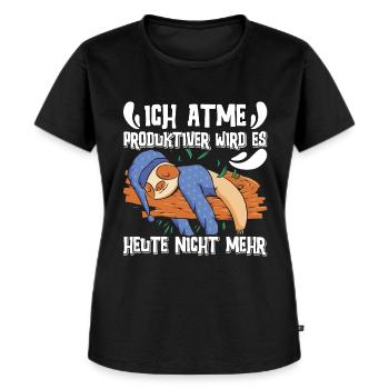 Fauler Kollege Ich Atme Produktiver wird es Nicht - Frauen Premium Bio T-Shirt - Schwarz - Vorne - Selfina (174cm)