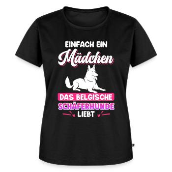 Malinois EIN MÄDCHEN DAS BELGISCHE SCHÄFERHUNDE - Frauen Premium Bio T-Shirt - Schwarz - Vorne - Selfina (174cm)