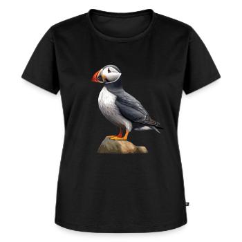 Niedlicher Papageientaucher - Frauen Premium Bio T-Shirt - Schwarz - Vorne - Selfina (174cm)