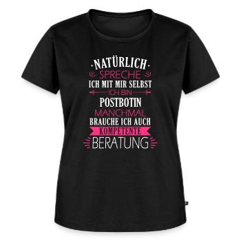 Postbotin Briefträgerin Post Paketdienst Spruch - Frauen Premium Bio T-Shirt - Schwarz - Vorne - Selfina (174cm)