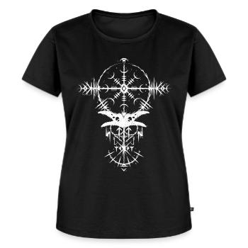Helm Of Awe Wikinger Mythologie Tatto Art - Frauen Premium Bio T-Shirt - Schwarz - Vorne - Selfina (174cm)