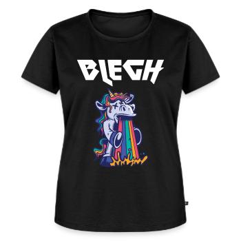 Blegh Heavy Metal Metalcore Einhorn - Frauen Premium Bio T-Shirt - Schwarz - Vorne - Selfina (174cm)