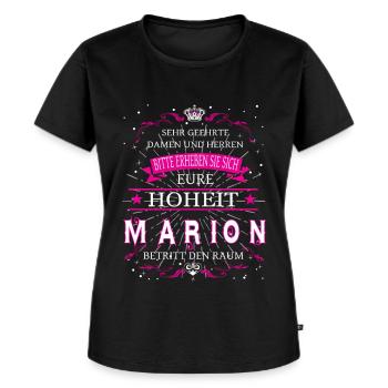 Eure Hoheit Marion betritt den Raum - Frauen Premium Bio T-Shirt - Schwarz - Vorne - Selfina (174cm)