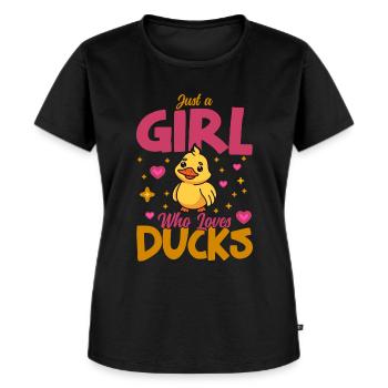Propriétaire de canard Canard Mère Canard Amoureux Canard - T-shirt Premium bio Femme - noir - Devant - Selfina (174cm)
