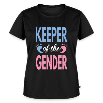 Gender Reveal Keeper of the Gender Pregnancy - Ekologisk premium-T-shirt dam - svart - Fram - Selfina (174cm)