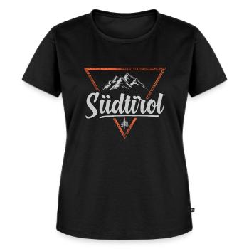 Südtirol Geschenk Südtiroler Tirol Berge Wandern - Frauen Premium Bio T-Shirt - Schwarz - Vorne - Selfina (174cm)