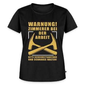 Zimmerer Zimmermann Zimmerei Geschenk Handwerker - Frauen Premium Bio T-Shirt - Schwarz - Vorne - Selfina (174cm)