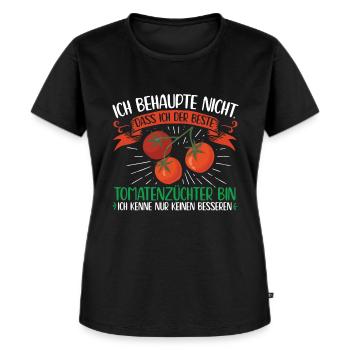 Tomatenzucht Gartenarbeit | Hobbygärtner Geschenk - Frauen Premium Bio T-Shirt - Schwarz - Vorne - Selfina (174cm)
