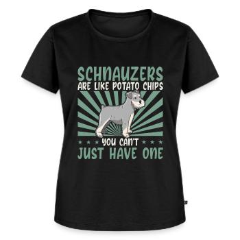 Schnauzer Hund Hundehalter Hundebesitzer Geschenk - Frauen Premium Bio T-Shirt - Schwarz - Vorne - Selfina (174cm)