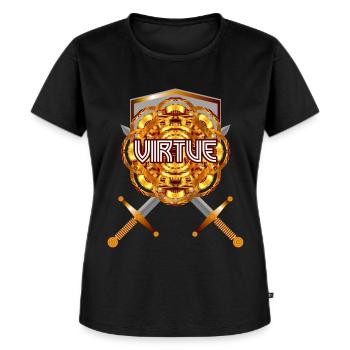 Vertu (Or) - T-shirt Premium bio Femme - noir - Devant - Selfina (174cm)