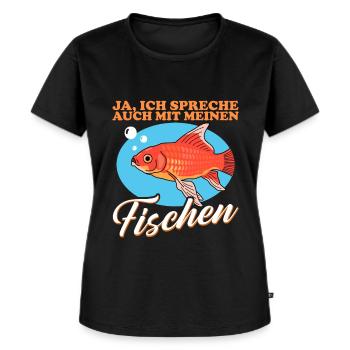 Aquarium Aquaristik Zierfisch Aquarianer Geschenk - Frauen Premium Bio T-Shirt - Schwarz - Vorne - Selfina (174cm)