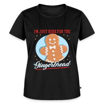 Lebkuchenmann Lebkuchen Lebkuchenmänner Geschenk - Frauen Premium Bio T-Shirt - Schwarz - Vorne - Selfina (174cm)