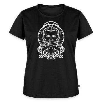 Tentakel-Seemann-Silhouette - Frauen Premium Bio T-Shirt - Schwarz - Vorne - Selfina (174cm)