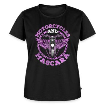 Motorräder und Mascara Biker Girl - Frauen Premium Bio T-Shirt - Schwarz - Vorne - Selfina (174cm)