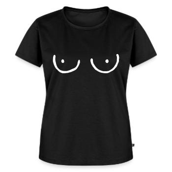 Boobs - Tshirt Hoodies - Frauen Premium Bio T-Shirt - Schwarz - Vorne - Selfina (174cm)