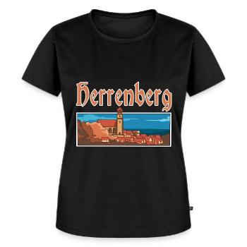 Herrenberg Stadt Altstadt Deutschland - Frauen Premium Bio T-Shirt - Schwarz - Vorne - Selfina (174cm)