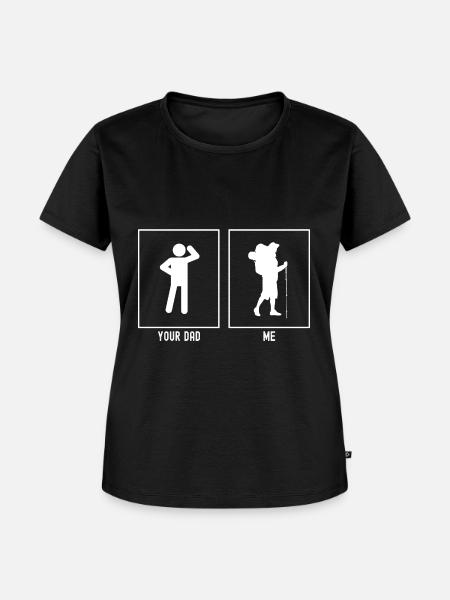 Dein Vater - Ich - Wandern - Frauen Premium Bio T-Shirt - Schwarz