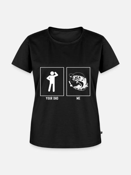 Dein Vater - Ich - Große Fische - Frauen Premium Bio T-Shirt - Schwarz