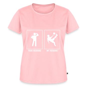Ihr Ehemann - Mein Ehemann - Fußball-Flipkick - Frauen Premium Bio T-Shirt - Rosa - Vorne - AI Model Female 172 dark (172cm)