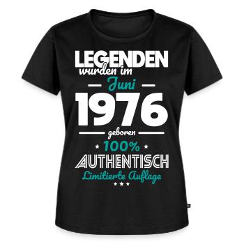 50. Geburtstag - Legenden wurden im Juni 1976 - Frauen Premium Bio T-Shirt - Schwarz - Vorne - Selfina (174cm)