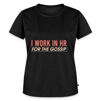 Je travaille au service des ressources humaines pour les Gossi - T-shirt Premium bio Femme - noir - Devant - Selfina (174cm)