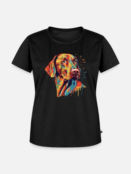 Bunter Vizsla - Frauen Premium Bio T-Shirt - Schwarz