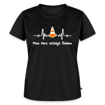 Mein Herz schlägt Slalom Motorsport - Frauen Premium Bio T-Shirt - Schwarz - Vorne - Selfina (174cm)