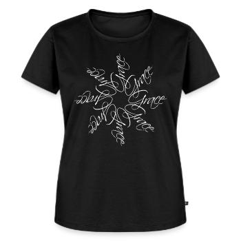 Grace Wort Name Namensmandala - Frauen Premium Bio T-Shirt - Schwarz - Vorne - Selfina (174cm)