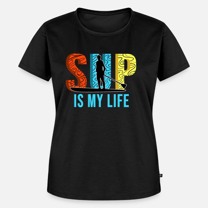 Stand up Paddling SUP Spruch Geschenkidee - Frauen Premium Bio T-Shirt - Schwarz