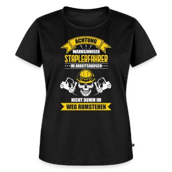 Staplerfahrer - Lustige Sprüche Geschenk - Frauen Premium Bio T-Shirt - Schwarz - Vorne - Selfina (174cm)