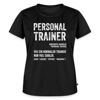 Personlig træner - Premium økologisk T-shirt til kvinder - sort - Foran - Selfina (174cm)