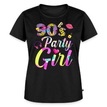 90er Jahre Mottoparty - Frauen Premium Bio T-Shirt - Schwarz - Vorne - Selfina (174cm)