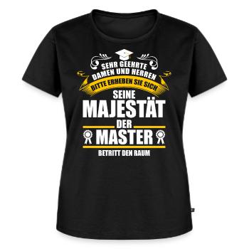 Master Abschluss Geschenk - Frauen Premium Bio T-Shirt - Schwarz - Vorne - Selfina (174cm)
