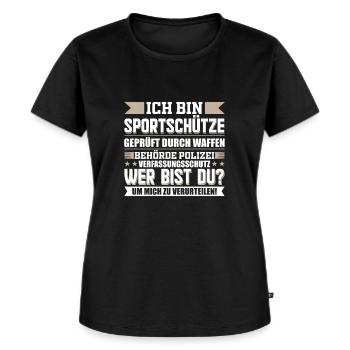 Schützenverein Sportschütze Schießsport Spruch - Frauen Premium Bio T-Shirt - Schwarz - Vorne - Selfina (174cm)