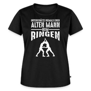 Lustiges Ringen Ringer Männer Sprüche Geschenk - Frauen Premium Bio T-Shirt - Schwarz - Vorne - Selfina (174cm)
