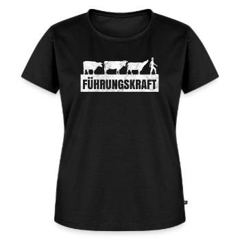 Bauer Rinder Kühe Landwirt Führungskraft - Frauen Premium Bio T-Shirt - Schwarz - Vorne - Selfina (174cm)