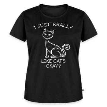 Chat Drôle de sort Chats Animaux de compagnie Fun Cadeau - T-shirt Premium bio Femme - noir - Devant - Selfina (174cm)