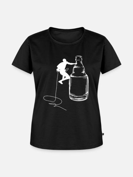 Bier - Klettern - - Frauen Premium Bio T-Shirt - Schwarz