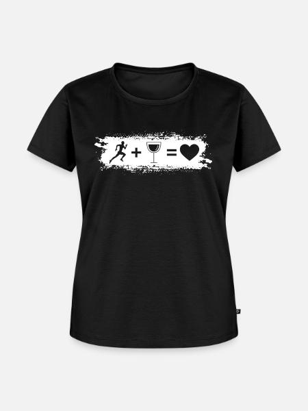 Grunge Rectangle - Herz - Wein - Laufen - - Frauen Premium Bio T-Shirt - Schwarz